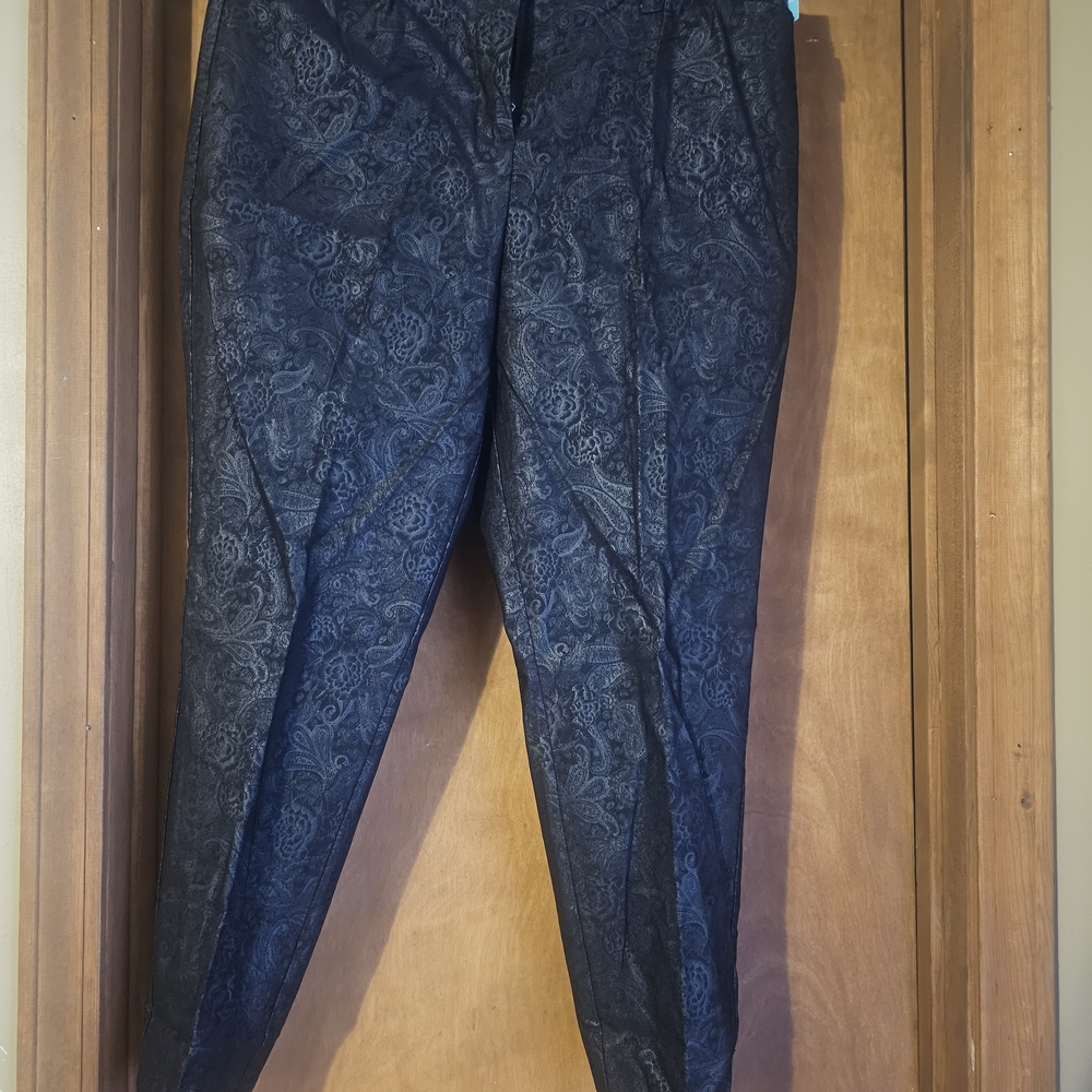 Maurices Black Paisley Ankle Dress Pants Nwt